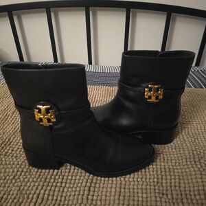 Tory Burch Black Leather Ankle Boots